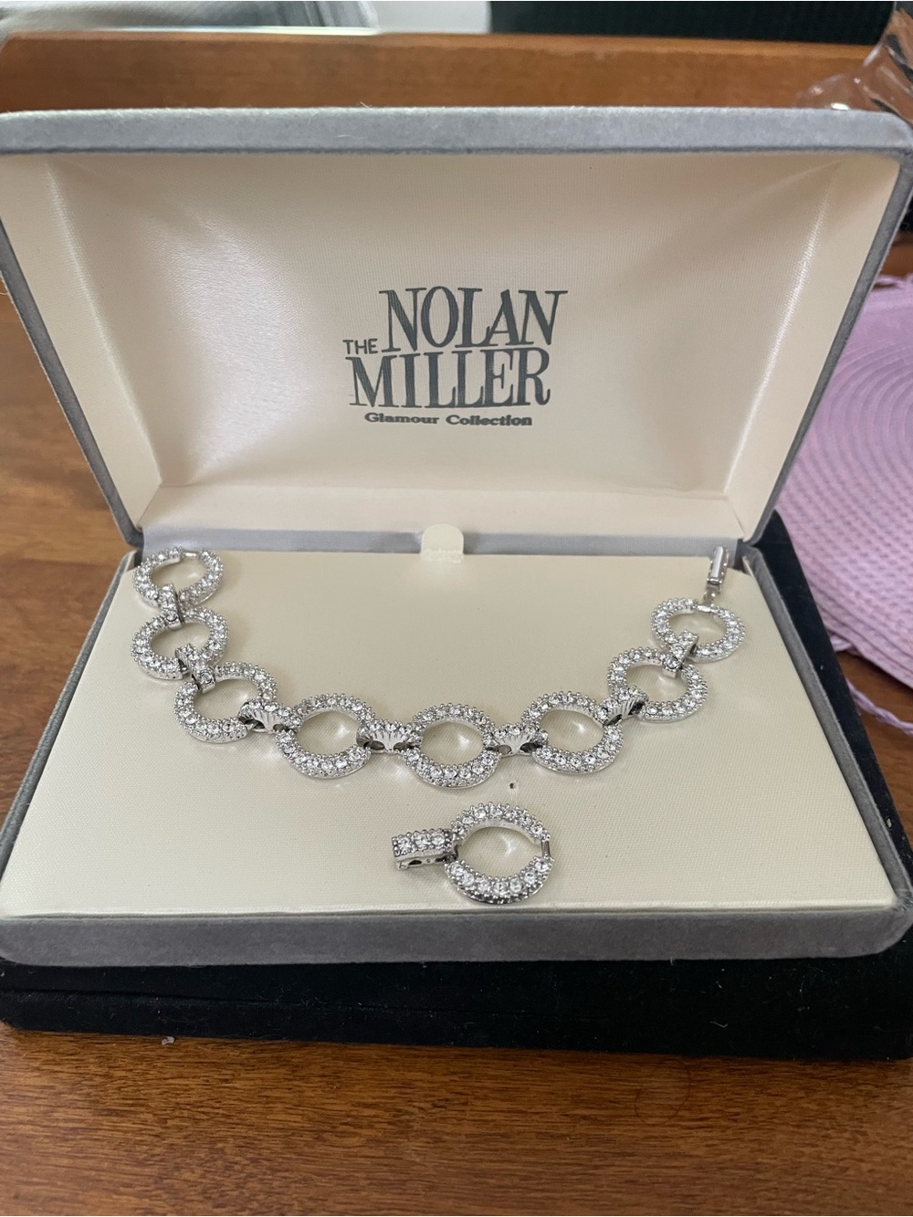 Nolan Miller Silver Crystal Link bracelet